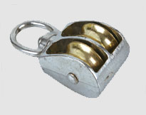 DIE CASTING DOUBLE PULLEY WITH SWIVEL,Zinc Alloy,Zinc Plated