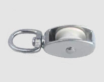 DIE CASTING SINGLE PULLEY WITH SWIVEL, ZINC ALLOY, Zinc Plated, Nylon Wheel