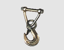 TRIANGLE AND HOOK WITH SAFETY LATCH,forged carbon steel, yellow zinc plated