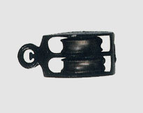 DOUBLE PULLEY WITH SWIVEL ,ZP OR BLACK PAINTED