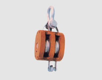 REGULAR WOOD BLOCK,DOUBLE WHEEL WITH SHACKLE