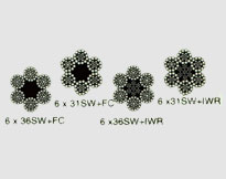 6X31SW or 6X36SW LINE CONTACTED WIRE ROPE